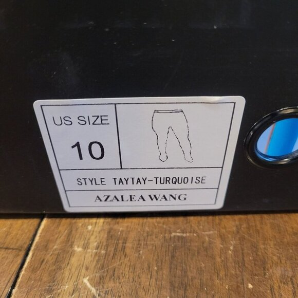 Azalea Wang Taytay Turquise Legging Stilleto Heels size 10 - Picture 6 of 6